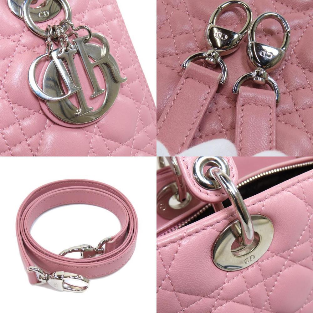 Christian Dior 2way Handbag Lambskin Pink - Picture 4 of 9